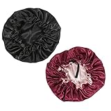 Yoknatt Satin Bonnet Silk Bonnet Hair Bonnet Double Layer Sleep Cap Bonnet for W