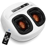 RENPHO Fußmassagegerät mit Heizfunktion, mit Fernbedienung, tiefgehende Shiatsu-Massage, Mit dem praktischen Handgriff-Design leicht zu transportieren, entlastet müde Muskeln - Weiß