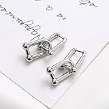 Ohrstecker Ohrring Damen 925 Sterling Silber Oval Creolen Damen Creolen Schmuck-Silber_Farb