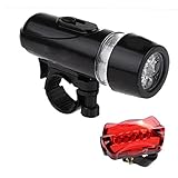 Fahrradlampe Fahrradlampe 5LED Mountainbike wasserdichte Scheinwerfer-Tailight-Kombination für Fahrradschw