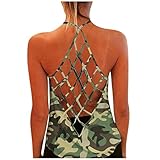 NHNKB Casual Camisole Oberteile Damen Camouflage Druck O-Ausschnitt Ärmellos Sexy Bluse Weste Mode Tank Top U-Ausschnitt Kurzarm Loose Camisole Trägershirt/Cami Shirt Tops S