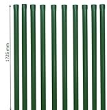 10 Stk. Zaunpfosten 1725 mm hoch Zaunpfahl in grün Pfosten Ø 34mm für Metallzaun aus Schweißgitter D