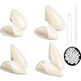 8 Sets Vampir Zähne Reißzähne Halloween Party Cosplay Zahnersatz Stütze Dekoration 4 Größe Grusel Falsche Zähne Gefälschte Zähne Prop mit Zahn Pellet Installation Werkzeug Anleitung für Kostüm Party