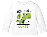 SpecialMe® Baby Langarm-Shirt 1. Geburtstag ich Bin Schon 1 Geburtstagsshirt Geschenk für Einjährige Junge/Mädchen 1 Jahr weiß 80/86 (10-15 Monate)