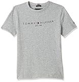 Tommy Hilfiger Jungen Essential Logo Tee S/S Hemd, Light Grey Heather, 14