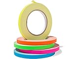 Gewebeband'Gaffa', neonfarbenes Klebeband-Set aus PE-beschichtetem Gewebe, stark haftendes Gaffa-Tape mit Naturkautschuk, 5 Rollen 10 mm x 25 m, blau, gelb, orange, grün, pink