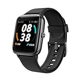 Smartwatch, KUNGIX Fitness Uhr GPS Tracker 5 ATM Wasserdicht Touch Screen Smart Watch Armbanduhr mit Pulsuhren Schlafmonitor Schrittzähler Wettervorhersage Sportuhr für Android iOS Damen H