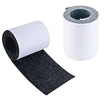 KINDPMA 2 Rollen Filzgleiter für Stühle Filzgleiter Selbstklebend Filz Bodenschoner Filzstreifen Selbstklebend Filzband Filzplatten DIY Filzläufer Grau Schwarz Schneidbar Frei für Möbel L