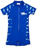 Playshoes Jungen Uv-schutz Einteiler Hai Badeanzug, Blau, 86-92 EU