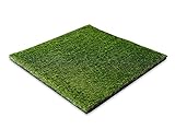 krabla 4 Stück Kunstrasen Fallschutzmatten 50x50x2cm plus 2cm Kunstrasen, 4x Fallschutzmatte = 1m², Spielplatzmatte für Rutsche, Schaukel Kletterturm, O