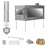 Mehrzweck-Campingkocher Ultraleichter Titan-Zelt Campingkocher, Faltbarer Campingkocher, Tragbarer Holzofen mit 2m/3m Rohr für Rucksackreisen, Holzofen Campingkocher (Größe: 2m Kaminrohr)