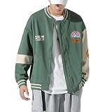 Tbylf Herrenjacke Übergröße Herbst Herren Sportjacke Baseball Uniform Freizeit Pilotenkleidung, Softshelljacke Herren, Übergangsjacke H