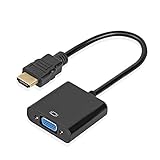 Alextry Adapter HDMI auf VGA, universeller Adapter, Konverter Stecker zu Buchse, 1080P für Tablet, PC, Laptop schw