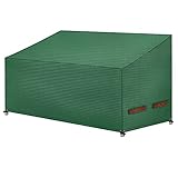 Dokon 3 Sitzer Gartenbank Schutzhülle mit Doppelgriffe, 150gsm Reißfest Polypropylen-Gewebe (PP) Abdeckung für Gartenbank Gartensofa, Wasserdicht, Winddicht, UV-beständig, 165x67x65/91cm (Grün)