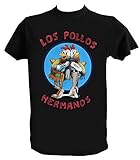 Los Pollos Hermanos T-Shirt Kinder Herren Schwarz Weiß Heisenberg Gustavo Serie Shirt, Herren - L