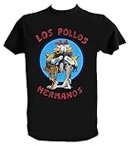 Los Pollos Hermanos T-Shirt Kinder Herren Schwarz Weiß Heisenberg Gustavo Serie Shirt, Herren - L