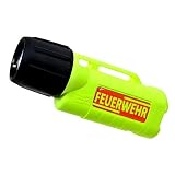 UK 2AA LED Helmlampe Feuerwehr Sonderedition neongelb mit 3D Emblem ATEX zertifiziert mit Heckschalter - Helmleuchte, UK2AA, Taschenlampe, Handlamp