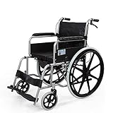 IVQAPP Wheelchair with Toilet Folding Lightweight Multi-Function Trolley Safety Slip Adjustable High Pedal Disabled W