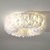 Moderne LED Runde Orange Weiß Grau Deckenleuchte Schlafzimmer Lampe Deckenlampe Deckenleuchten Federlampe Schlafzimmer Wohnzimmer Esszimmer Kinderzimmer Studie E27*6 Ø50CM,C
