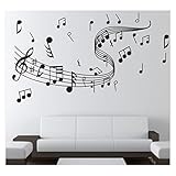 YZL Musical Noten Mode Wandkunst Aufkleber for Esszimmer Dekoration Wandaufkleber Abnehmbare Tapete Wandkunst Aufkleber for Esszimmer Dek