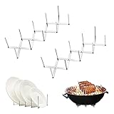 Topfdeckelhalter Deckelhalter, 2 Stücke Topfdeckelhalter aus Edelstahl, Edelstahl Spareribs Halter, Pot Lid Organizer, Teleskoplagerregal, Spareribs-Halter für Küchenwerkzeuge und G
