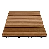 Terrassenfliesen aus Kunststoff 30 * 30cm Bodenfliese Holzfliesen Klickfliesen (11er AprikosenFarben)
