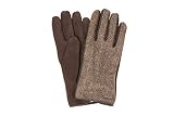PARLATI 1942 Handgefertigte und handgenähte Herren-Handschuhe aus echtem Leder, 100 % Made in Italy, mit Suede-Effekt, Farbe Mokka und Stoff mit passendem Muster., MGLP005_10, Braun, MGLP005_10 10
