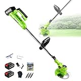 HIMNA PETTR 24V Rasentrimmer Elektro, Akku Rasenmäher mit 0~30cm Teleskopstange, Akku Rasentrimmer Faden für Jäten Im G