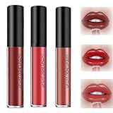 12 Color Cream Texture Waterproof Lipstick, Matte Liquid Lipstick Set Waterproof Long Lasting Non-Stick Cup, Velvet Lip Gloss Kit, Makeup Set Silky Smooth (9#10#11)