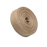 FiedFikt 10 m natürliche Jute, Sackleinen, zum Basteln, gewebtes Stoffband, für Tischarbeiten, Bastelarbeiten, Kordel zum Weben von Rahmen, Häkelgarn, Handwerker und Liebhaber (B: 2,5 cm x 10 m)