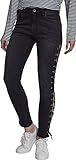 Urban Classics Damen Ladies Denim Lace Up Pants Skinny Jeans, Schwarz (Black Washed 00709), 36 (Herstellergröße: 27)