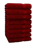Betz 8 Stück Handtücher Set Größe 50 x 100 cm Handtuch Premium 100% Baumwolle (rubinrot)