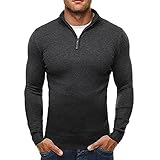 tohole Herren Strickpullover Pullover Winterpullover Grobstrickpullover Männer Pulli für Weihnachten Winter Casual Classic Zipper Solid C