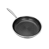 Pfanne Edelstahl Pfanne Nichtstick Fry Pan Induktion Kompatibel Multipurpose-Kochgeschirr for Hausküche oder R
