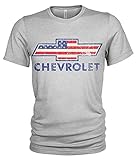 Chevy Bowtie USA T-Shirt (Grau Meliert, M)