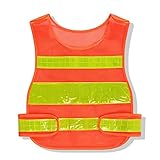 ZRJ Sicherheitswesten Reflektierende Sicherheitsweste Sicherheit Hohe Sichtbarkeit Bauarbeiten Verkehr Reflektierende Sicherheitskleidung Stoff Uniform Weste Reflektierende Jacke (Color : Orange)