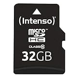 Intenso microSDHC 32GB Class 10 Speicherkarte inkl. SD-Adapter, schw