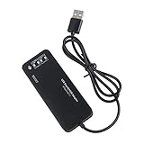 Monlladek Externe USB-Soundkarte, 3-Port-USB2.0-Hub Externe USB-Soundkarte Kein externer Treiber Stereo-Soundkarte Noise Cancelling-Headset-Adapter für Laptop-PC (Schwarz)