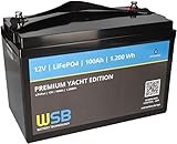 WSB LiFePO4 Akku 12V (12,8V) 100Ah Yacht Edition inkl. Bluetooth BMS Versorgungsb