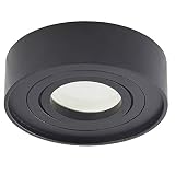 LED Mini-Aufbaustrahler rund schwarz 7 Watt warmweiß 12V - MR16 Deckenstrahler schwenkbar als Unterbau- oder Aufbau-leuchte - Aufbau-strahler Deckenspot Aufb