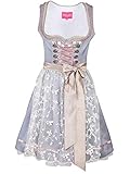 Krüger Damen Trachten Dirndl kurz, Modell: Grey Heaven, Knielang, Art.-Nr. 045766-0-0043, 32, g