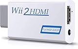 Wii zu HDMI Konverter, Wii zu HDMI 1080P 720P Anschluss Ausgang Video & 3,5 mm Audio – unterstützt alle Wii-Display-Modi (White Blue)