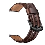 Kompatibel mit Garmin Vivoactive 3/Venu/Vivomove 3/HR/Luxe/Style/Forerunner 245/645 Music 20mm/Echtlederband/Armbandzubehör, für Männer und Frauen 6.1-8.7 Handgelenk