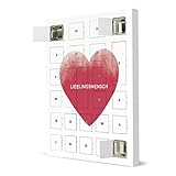 artboxONE Adventskalender zum Selbstbefüllen Lieblingsmensch mit Herz I Rot Adventskalender Typog