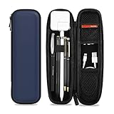 ProCase Hülle Stifthalter für iPencil 1. 2. Gen/Samsung/Huawei/Surface Stylus Pen, Eva Tasche Schutzhülle mit Ablagefach für S Pen und USB Kabel -Navy