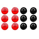 perfeclan 12X 316 Edelstahl D Ring Pad Patch PVC Schlauchboot Kajak Zubehör - Schwarz R