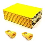 YUYAOYAO 7. 2 stücke Hb (2) gelb Professionelle Medium Tischler Bleistift Harte Schreiner Ziegelschichten Bleistifte Set mit 2 Schärfer (Color : Yellow)