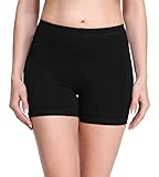 Merry Style Damen Shorts Radlerhose Unterhose Hotpants Kurze Hose Boxershorts aus Viskose MS10-283(Schwarz,S)