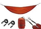 Grand Canyon BASS Hammock Double - Hängematte Outdoor bis 180 kg, Reisehängematte für 2 Personen - Leicht & kompakt mit Baumschoner - Roiboos Tea (braun)