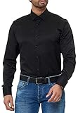Red Bridge Herren Hemd Basic Design Regular Modern Fit Langarm Bügelleicht Schwarz M